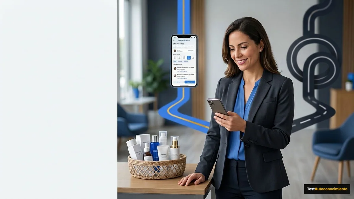 Imagen editorial de a shop owner reviewing a customer follow-up and a returning purchase, with a phone and product basket but no readable screen text; a balanced visual choice between two clearly different paths, with a decision still open so the reader wants the verdict. Artículo: Dania.ai Salud vs chatbots genéricos: comparativa 2026 real